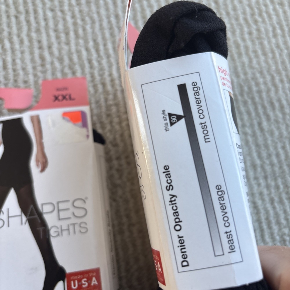 lot of 2 XXL  NO NONSENSE High Waist Great Shapes Tights Black super opaque - Picture 5 of 9